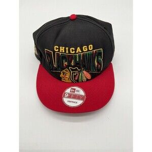 New Era 9Fifty Chicago Blackhawks Snapback Hat Raised Embroidery Logo OSFM